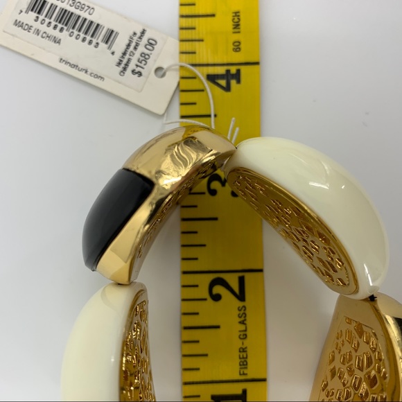 Trina Turk Stretch gold black cream bracelet - Picture 8 of 10